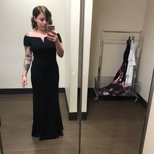 Black off the shoulder Calvin Klein dress